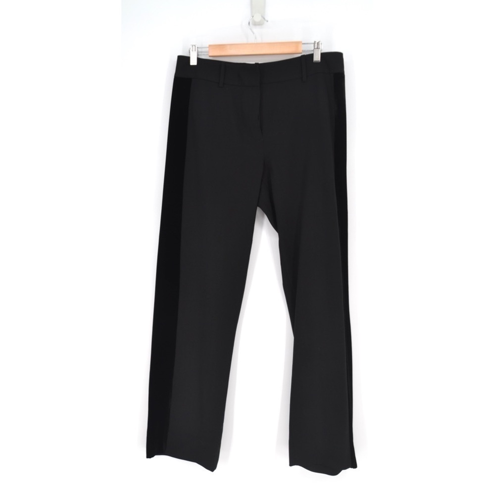PER SE by Carlisle Side Stripe Tuxedo Straight Dress Pants Black Women's 10